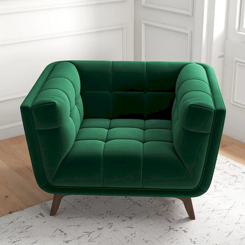 Kameron Mid Century Modern Luxury Tufted Accent Armchair