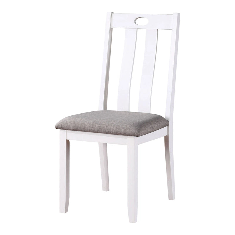 Badia Transitional White 5-Piece Square Dining Table Set by Furniture of America