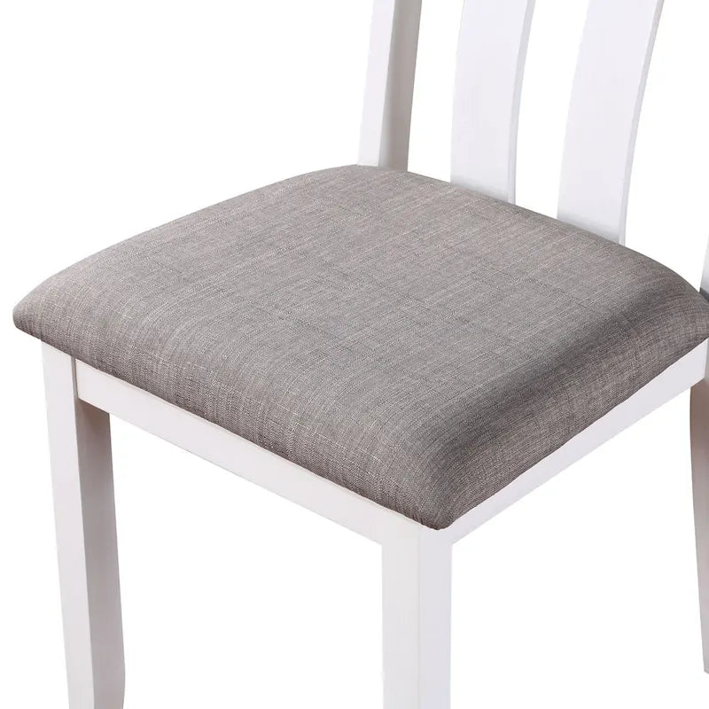Badia Transitional White 5-Piece Square Dining Table Set by Furniture of America