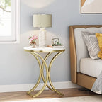 Modern Round End Side Accent Table for Entryway Living Room