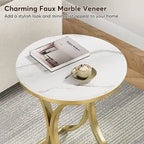 Modern Round End Side Accent Table for Entryway Living Room