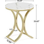 Modern Round End Side Accent Table for Entryway Living Room