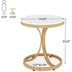 Modern Round End Side Accent Table for Entryway Living Room