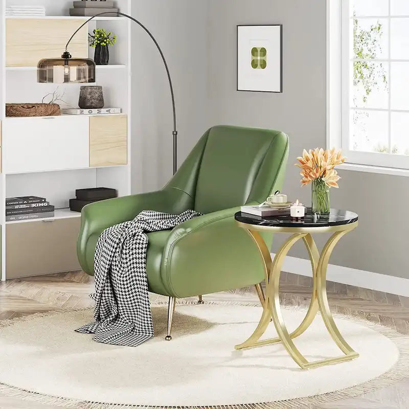 Modern Round End Side Accent Table for Entryway Living Room
