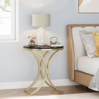 Modern Round End Side Accent Table for Entryway Living Room