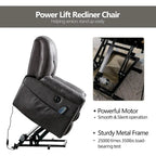 PU leather Power Recliner Lift Chair and Massage Sofa Remote Easy Control