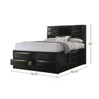 Wood Bed with Storage Drawers in Black
