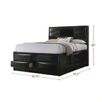 Wood Bed with Storage Drawers in Black