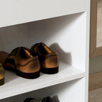 24W Shoe Storage Bench W/Sponge Cushion Living Room Seating Shoe Cabinet