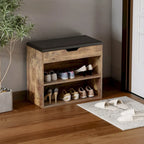 24W Shoe Storage Bench W/Sponge Cushion Living Room Seating Shoe Cabinet