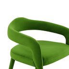 Green Velvet Dining Chair - Single Seater with Gold Legs