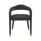 Green Velvet Dining Chair - Single Seater with Gold Legs