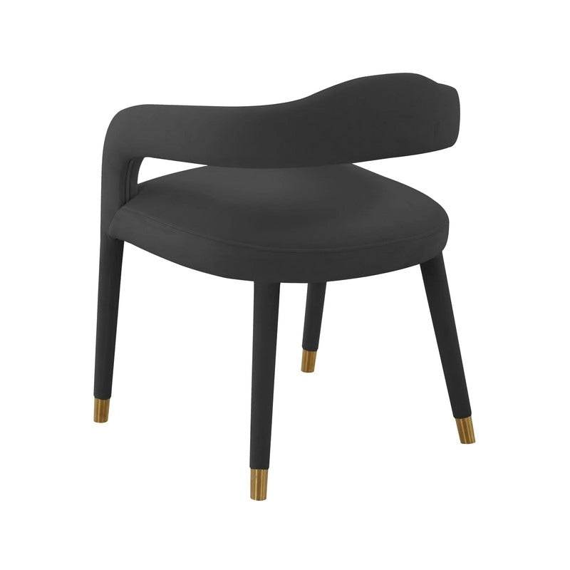 Green Velvet Dining Chair - Single Seater with Gold Legs