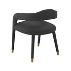Green Velvet Dining Chair - Single Seater with Gold Legs