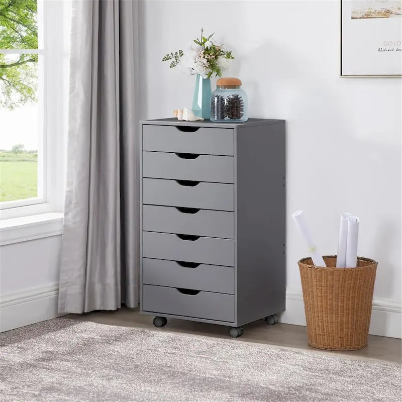 Office File Cabinets Wooden File Cabinets for Home Office Lateral File Cabinet File Cabinet Mobile Storage Drawer Cabinet - Grey
