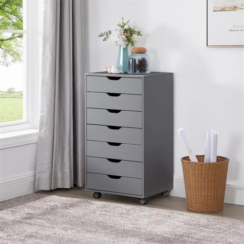 Office File Cabinets Wooden File Cabinets for Home Office Lateral File Cabinet File Cabinet Mobile Storage Drawer Cabinet - Grey
