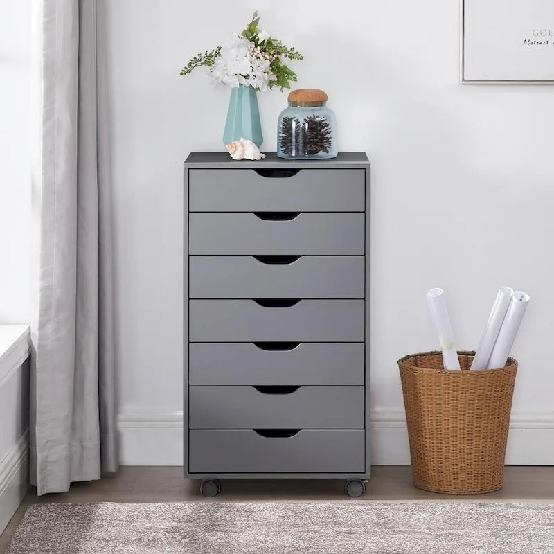 Office File Cabinets Wooden File Cabinets for Home Office Lateral File Cabinet File Cabinet Mobile Storage Drawer Cabinet - Grey