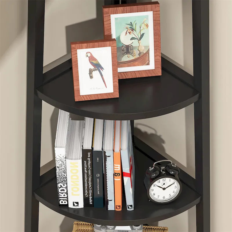 5 Tier Tall Corner Shelf, Bathroom Tower Shelves, 70 Inches Corner Bookshelf and Bookcase - N/A