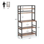 Brown/ Black 5-Tier Industrial Kitchen Bakers Rack Microwave Stand with Hutch,White Modern Kitchen Utility Storage Shelf