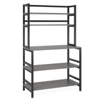 Brown/ Black 5-Tier Industrial Kitchen Bakers Rack Microwave Stand with Hutch,White Modern Kitchen Utility Storage Shelf