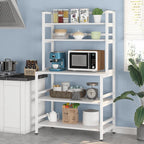 Brown/ Black 5-Tier Industrial Kitchen Bakers Rack Microwave Stand with Hutch,White Modern Kitchen Utility Storage Shelf