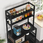 Brown/ Black 5-Tier Industrial Kitchen Bakers Rack Microwave Stand with Hutch,White Modern Kitchen Utility Storage Shelf
