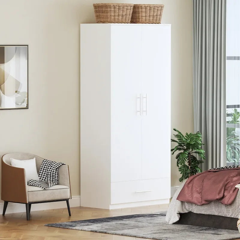 South Shore 2Door Wardrobe Armoire with Storage Drawer and hanging rod