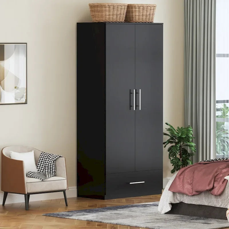South Shore 2Door Wardrobe Armoire with Storage Drawer and hanging rod