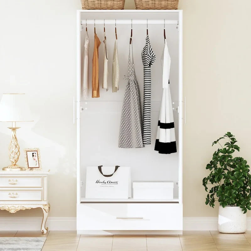 South Shore 2Door Wardrobe Armoire with Storage Drawer and hanging rod