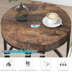 20 in. Marble White Round Wood End Table with Gold O-shaped Base