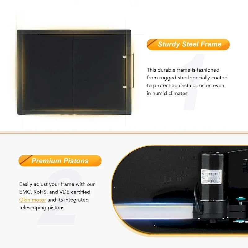 CO-Z Massaging Zero Gravity Adjustable Bed with Wireless Remote and Underbed Lighting
