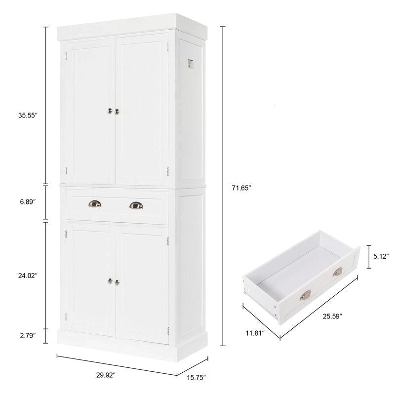 Modern Single Drawer Double Door Wardrobe Storage Cabinet