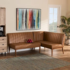 Daymond Mid-Century Modern 2-Piece Dining Nook Banquette Set