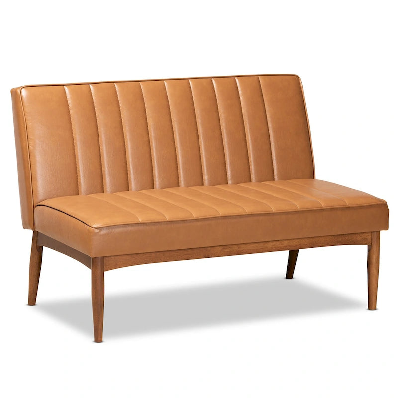 Daymond Mid-Century Modern 2-Piece Dining Nook Banquette Set