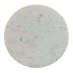 Ivy 30 Inch Marble Top Round Coffee Table with Metal Frame, White and Black