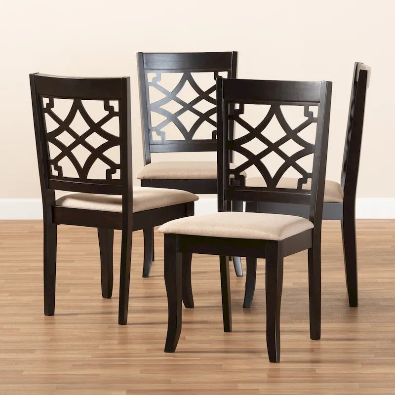 Modern and Contemporary Fabric 4-Piece Dining Chair Set