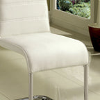 Benton Contemporary White Glass Top 7-Piece Dining Table Set by Furniture of America