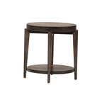 Penton Espresso Stone Oval Chair Side Table