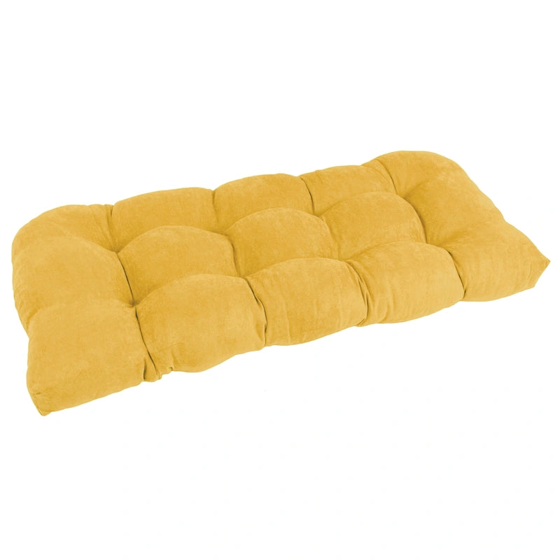 42-inch by 19-inch Rounded Back Microsuede Bench Cushion - 42 x 19