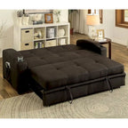 Kore Transitional Brown Fabric Tufted Storage Futon Sofa by Furniture of America
