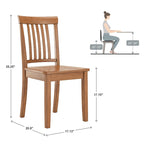 Wilmington II Round Pedestal Base Oak Finish 5-Piece Dining Set by iNSPIRE Q Classic