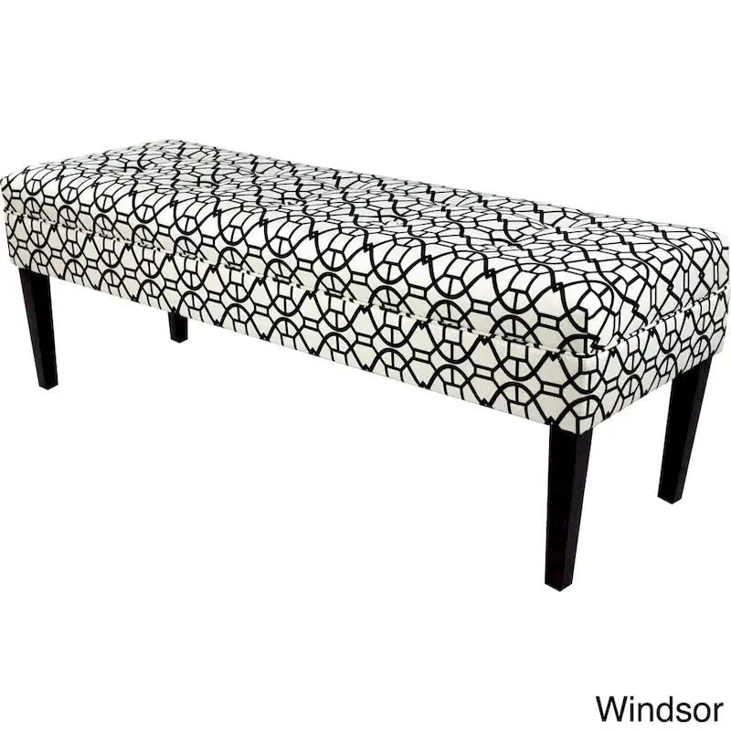 Kaya Noah Button Tufted Upholstered Long Bench