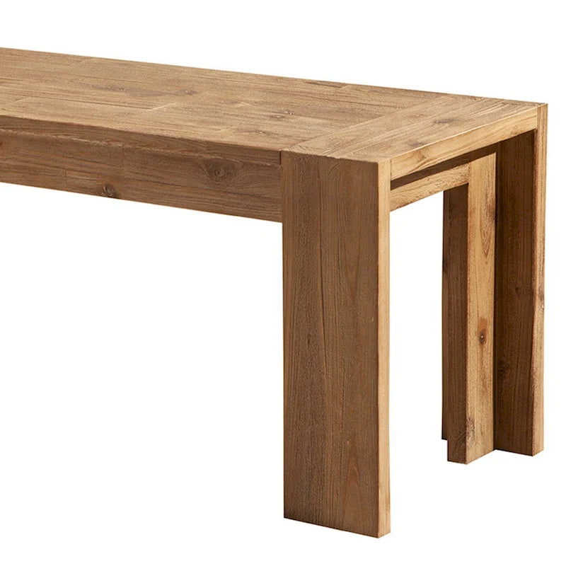 Solid Acacia Wood Bench with Bracket Legs, Brown