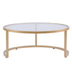 SEI Furniture Grant Round Gold Nesting Coffee Table - Set of 2