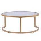 SEI Furniture Grant Round Gold Nesting Coffee Table - Set of 2