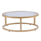 SEI Furniture Grant Round Gold Nesting Coffee Table - Set of 2