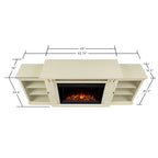 Tracey 84 TV Stand Electric Fireplace in Distressed White by Real Flame