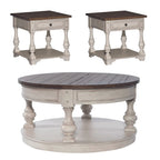 Morgan Creek Antique White Opt 3 Piece Set (1-Cocktail 2-End Tables)
