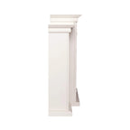 SEI Furniture Electric Fireplace 70-inch Mantel with Bookcase Storage, Ivory