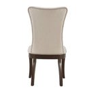 Willa Dark Cherry Wood and Beige Fabric Extendable Rectangular Dining Set by iNSPIRE Q Classic